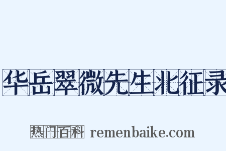 华岳翠微先生北征录是什么意思的图片